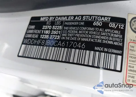 2012 Mercedes-Benz E 350 4Matic из США, поврежденный, VIN WDDHF8JB0CA617046